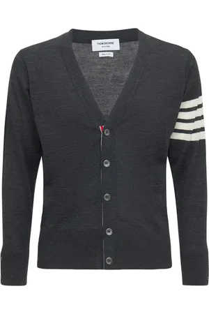 Thom Browne 4-bar Wool Fine Knit Cardigan