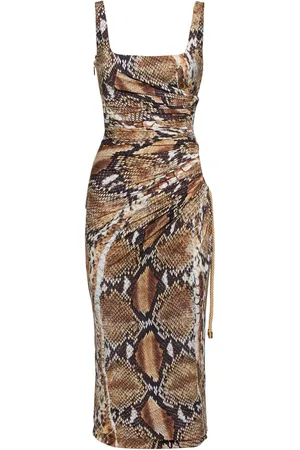 Roberto Cavalli Printed Nylon Blend Midi Dress