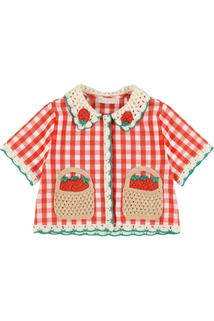 Stella McCartney Check Print Embroidered Cotton Shirt