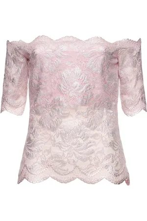 Paco rabanne Metallic Lace Off-the-shoulder Top