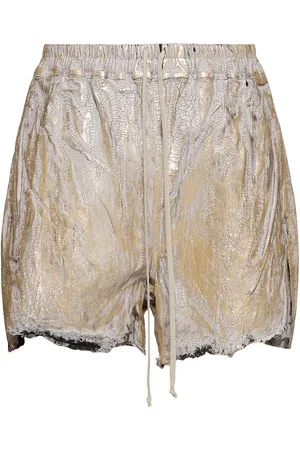 Rick Owens Boxers Gold Denim Shorts