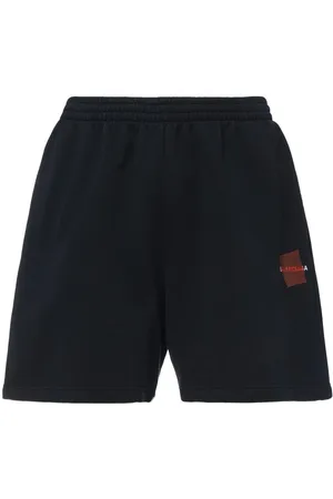Balenciaga Taped Logo Cotton Sweat Shorts