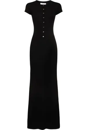 AYA MUSE Buttoned Silk & Viscose Knit Long Dress
