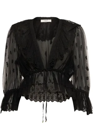 Chloé Embroidered Lace Lingerie Blouse