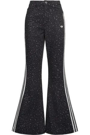 adidas Leopard Print Denim Flared Pants