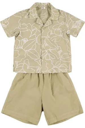 Il gufo Printed Shirt & Cotton Blend Shorts