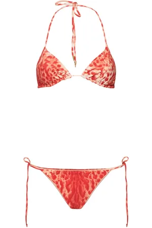 Roberto Cavalli Cheetah Skin Printed Triangle Bikini Set
