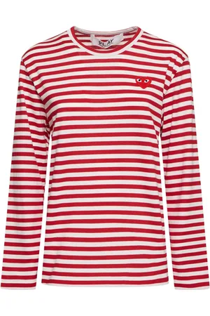 Comme des Garçons Logo Striped Cotton T-shirt