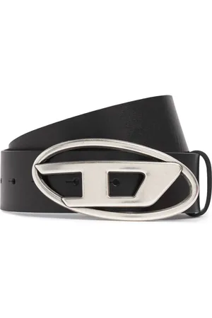 Diesel 4cm D Leather Buckle Belt