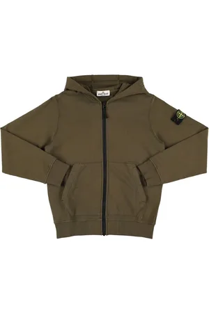 Stone Island Cotton Jersey Zip-up Hoodie