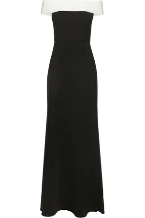 Roland Mouret Contrast Off-the-shoulder Maxi Dress