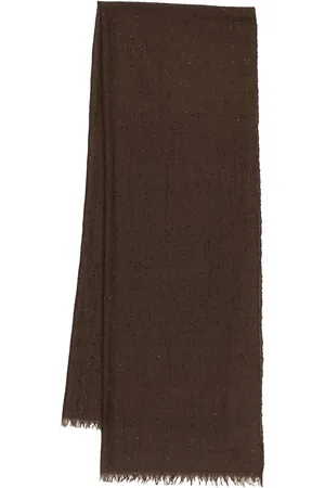 Brunello Cucinelli Sequin Embellished Cashmere Blend Scarf