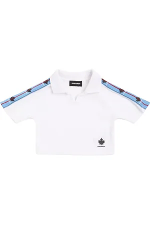 Dsquared2 Cotton Blend Cropped Polo T-shirt