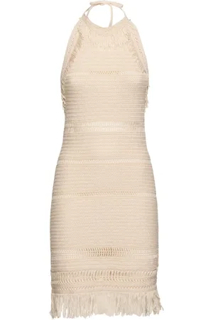 Marant Etoile Aralia Fringed Macrame Mini Dress