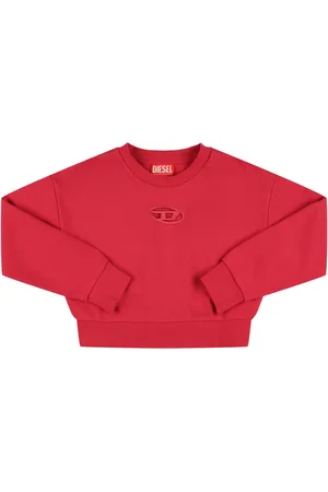 Diesel Cropped Cotton Sweatshirt W/logo