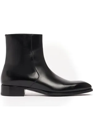 Tom Ford Elkan Burnished Leather Zip Boots