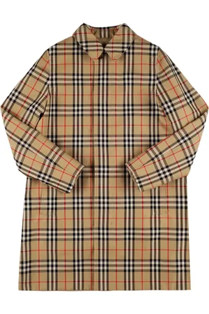 Burberry Check Print Cotton Trench Coat
