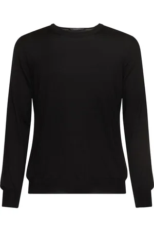 TAGLIATORE Gray Silk & Cotton Crewneck Sweater