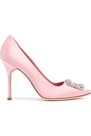 Manolo Blahnik 105mm Hangisi Satin Pumps