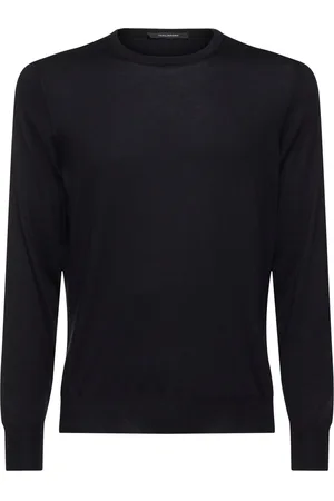 TAGLIATORE Gray Silk & Cotton Crewneck Sweater
