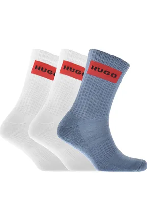 HUGO BOSS 3 Pack Rib Label Logo Socks