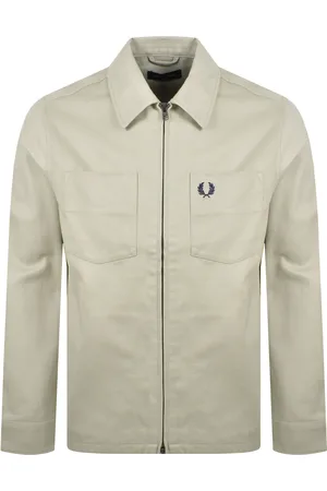 Fred Perry Twill Zip Overshirt Light Oyster