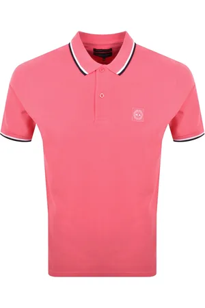 Marshall Artist Tipped Polo T Shirt Salmon