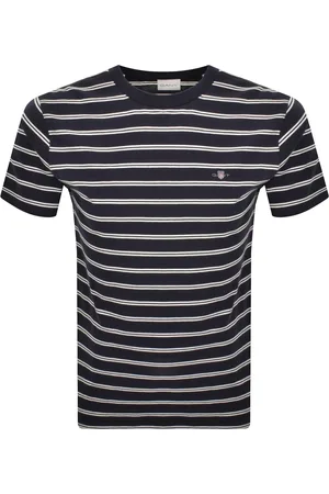 GANT Striped T Shirt Evening Blue