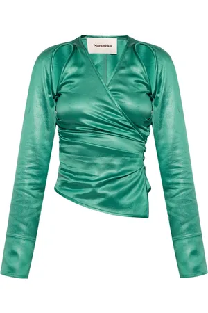 Nanushka Bluser & Skjorter, Dame, Grøn, M, Uld, Mado Top
