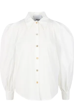ERIKA CAVALLINI Bluser & Skjorter, Dame, Hvid, S, Bomuld, Semi-couture-shirt