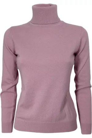 CASHMERE COMPANY Strik, Dame, Lyserød, XS, Uld, Turtleneck