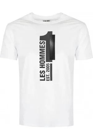 Les Hommes Top, Herre, Hvid, 2XL, Bomuld, T-shirt