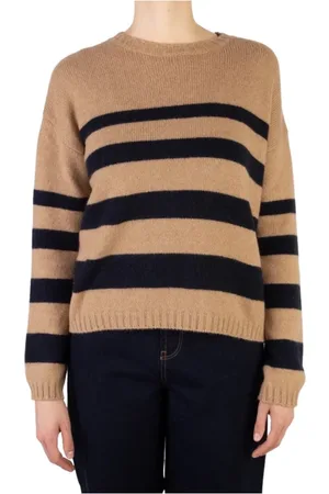 Roberto Collina Strik, Dame, Brun, S, Uld, Sweater