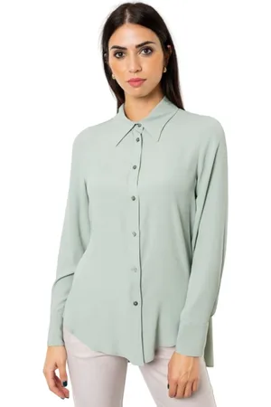 Beatrice B Bluser & Skjorter, Dame, Grøn, L, Uld, Beatrice B Silk Shirt
