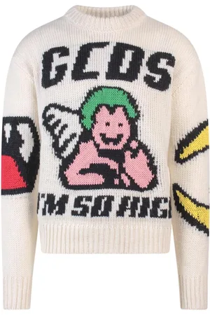 GCDS Strik, Herre, Hvid, XS, Uld, Cardigans