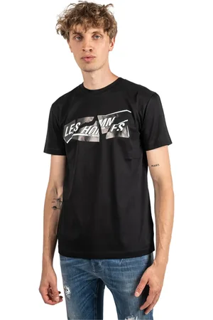 Les Hommes Top, Herre, Sort, 2XL, Bomuld, T-shirt