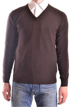 KANGRA CASHMERE Strik, Herre, Brun, L, Uld, Trøjer