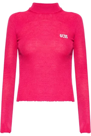 GCDS Strik, Dame, Lyserød, M, Uld, Ribbed sweater