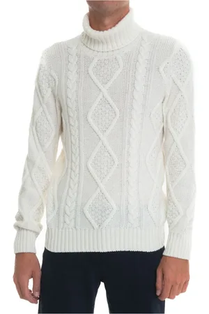 Gran Sasso Strik, Herre, Hvid, 2XL, Uld, Turtleneck Pullover