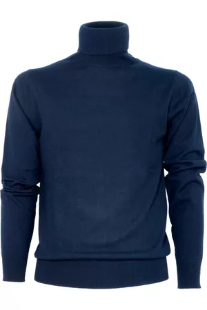 CASHMERE COMPANY Strik, Herre, Blå, S, Uld, Dolcevita Shirt 1510