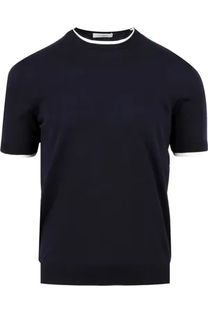 Paolo Pecora Top, Herre, Blå, 2XL, Bomuld, T-shirt
