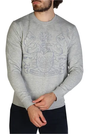 Aquascutum Sweathshirts & Hoodies, Herre, Grå, L, Bomuld, Sweatshirt Fai001