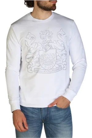 Aquascutum Sweathshirts & Hoodies, Herre, Hvid, L, Bomuld, Sweatshirt Fai001