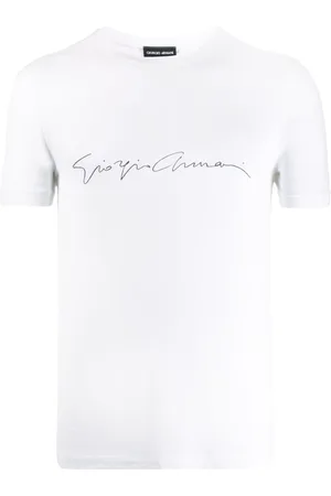 Giorgio Armani Top, Herre, Hvid, XL, Bomuld, T-shirt