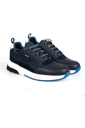 Geox Sko, Herre, Blå, 41 EU, Læder, Sneakers; Rockson B;