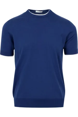 Paolo Pecora Top, Herre, Blå, S, Bomuld, T-shirts