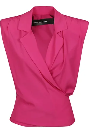 FEDERICA TOSI Top, Dame, Lyserød, S, Uld, Shoulder PAD Tank TOP