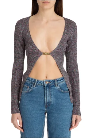 GCDS Strik, Dame, Sort, S, Polyester, Cardigan