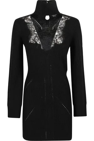 BLUMARINE Kjole, Dame, Sort, M, Uld, Knitted Dress