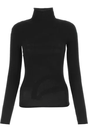 DION LEE Strik, Dame, Sort, S, Uld, Sort stretch uld blandet top